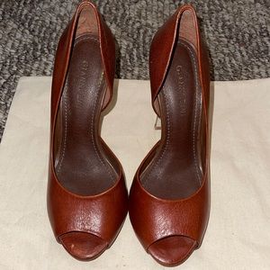 Gianni Bini High Heel Cognac Leather Open Toe